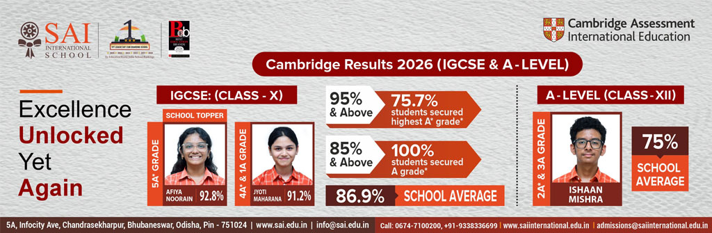Cambridge Results 2026 Reflect Academic Excellence at SAI International School