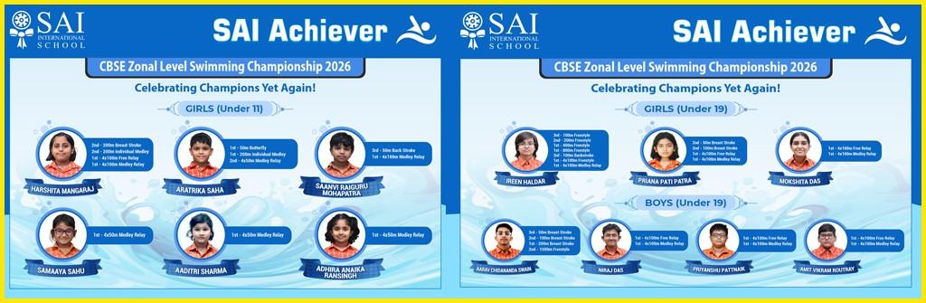 Champions in the Pool: SAIoneers Excel at the CBSE Zonal Level Swimming Championship 2027