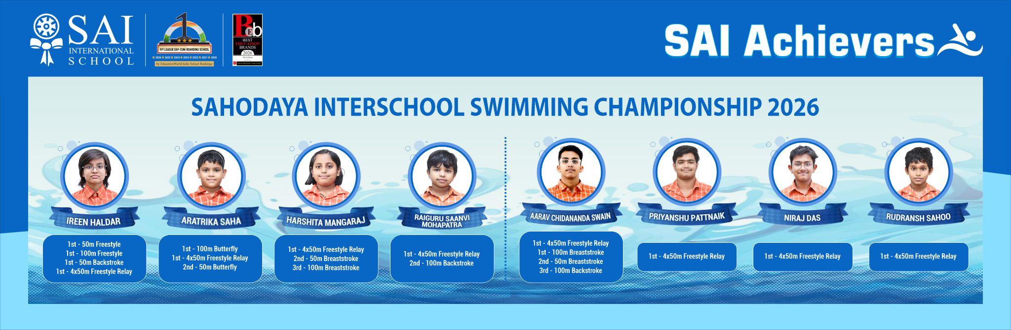 SAIoneers Make a Splash at Sahodaya Interschool Swimming Championship 2026