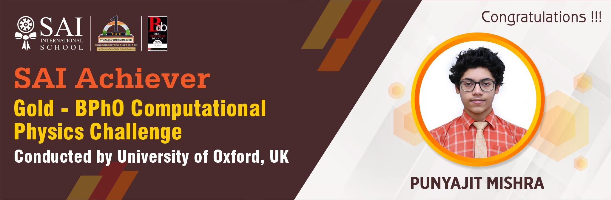 SAIoneer Punyajit Mishra Wins Gold in BPhO Computational Physics Challenge